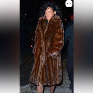 Elegant Brown Mink Fur Coat full length